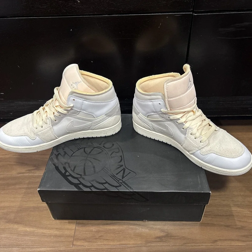 Size 11- Jordan 1 Mid SE Craft White 2022